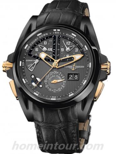 雅典675-02_BQ男表复杂功能机械腕表系列-黑色表带/表径44mm