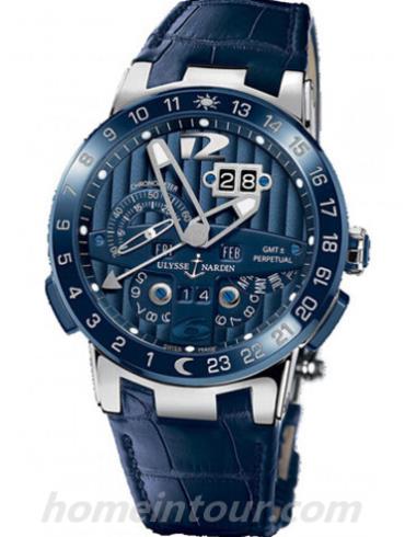 雅典320-00_BQ男表复杂功能机械腕表系列-蓝色表带/表径43mm