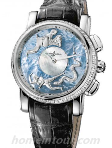 雅典6119-104_P0-P2男表珍贵独特机械腕表系列-黑色表带/表径42mm