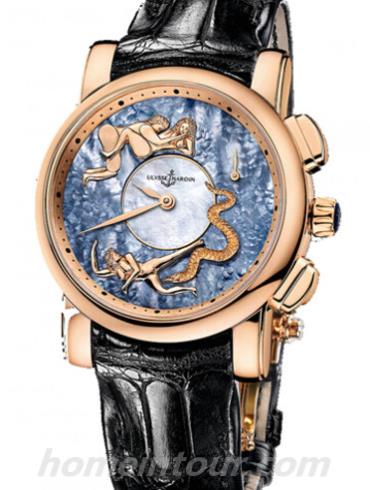 雅典6116-103_P0-P2男表珍贵独特机械腕表系列-黑色表带/表径42mm