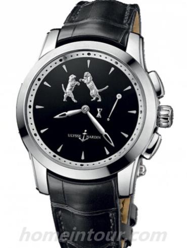 雅典6109-130_E2-TIGER男表珍贵独特机械腕表系列-黑色表带/表径42mm