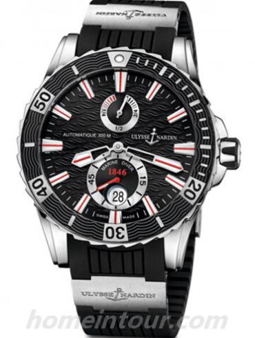 雅典263-10-3_92男表航海系列-黑色表带/表径444mm