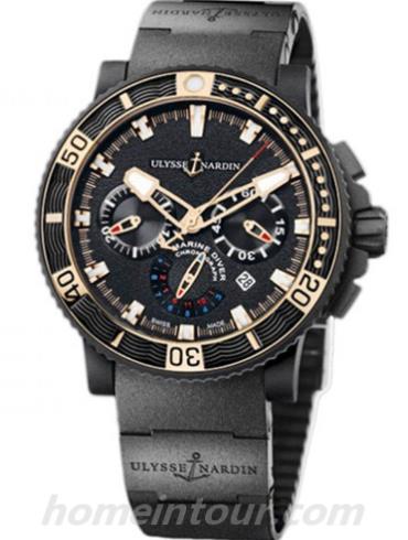 雅典353-90-3C男表航海系列-黑色表带/表径45.8mm