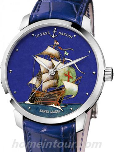 雅典8150-111-2_SM男表鎏金经典系列-蓝色表带/表径40mm