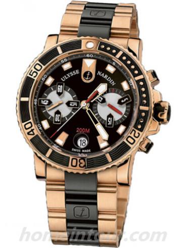 雅典8006-102-8C_92男表航海系列-间金色表带/表径42.7mm