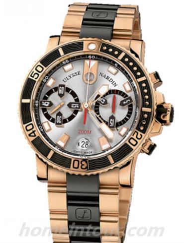 雅典8006-102-8C_91男表航海系列-间金色表带/表径42.7mm