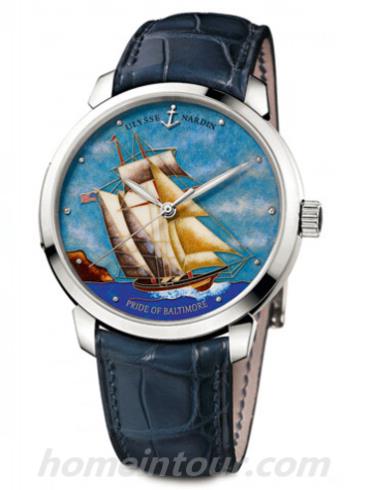 雅典8150-111-2_BALT男表鎏金经典系列-蓝色表带/表径40mm