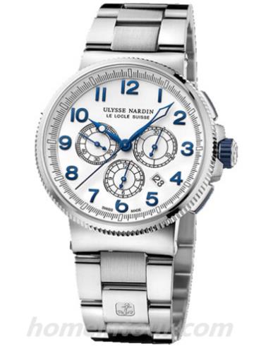 雅典1503-150-7M_60男表航海系列-银色表带/表径43mm