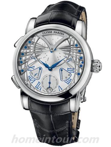 雅典6900-125男表珍贵独特机械腕表系列-黑色表带/表径45mm