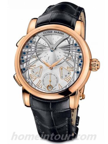 雅典6902-125男表珍贵独特机械腕表系列-棕色表带/表径45mm