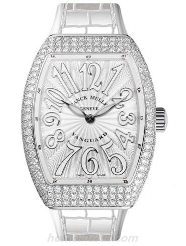 法穆兰V32_QZ_R_D_AC.BC女表VANGUARD系列-白色表带/表径44.0x53.7mm