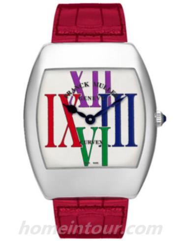 法穆兰2867_QZ_COL_DRM_R_AL女表GRACE CURVEX系列-红色表带/表径42x50mm