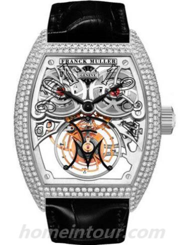 法穆兰8889_T_G_SQT_D男表Squelette系列-黑色表带/表径43.7x59.2mm