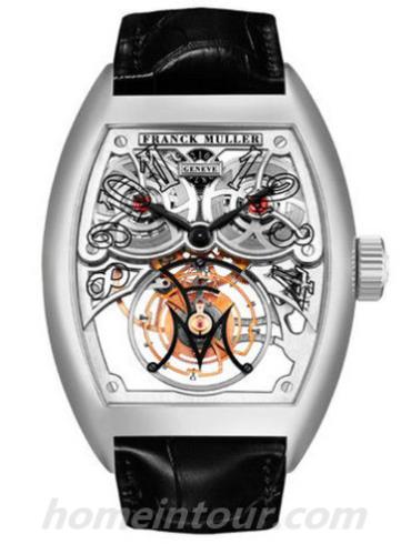 法穆兰8889_T_G_SQT_BR男表Squelette系列-黑色表带/表径43.7x59.2mm