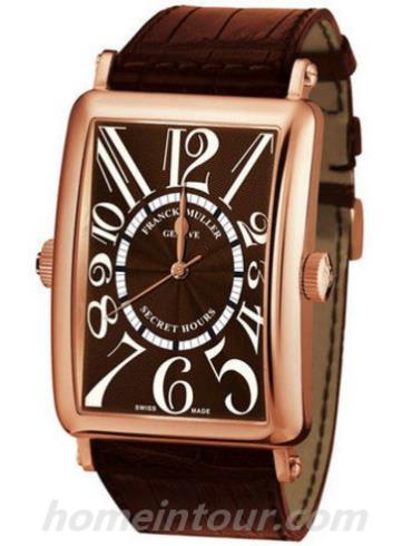 法穆兰1300_SE_H1男表Secret Hours系列-棕色表带/表径35.2x59.2mm