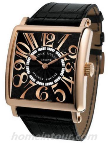 法穆兰6002_M_QZ_REL_V_Rose男表MASTER SQUARE系列-黑色表带/表径32.7x32.7mm