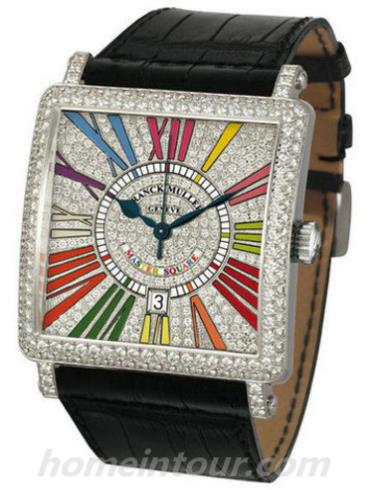 法穆兰6000_K_SC_DT_COL_DRM_R_D_CD女表MASTER SQUARE系列-黑色表带/表径42.4x42.4mm