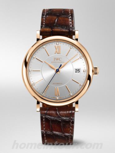 万国IW458116柏涛菲诺系列-棕色表带/表径37mm