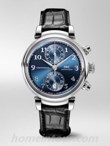 万国IW393402男表达文西系列-黑色表带/表径42mm