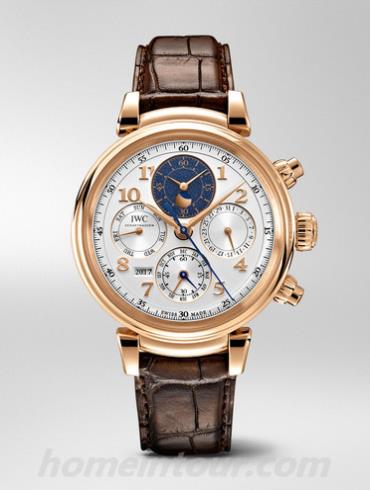 万国IW392101男表达文西系列-深棕色表带/表径43mm