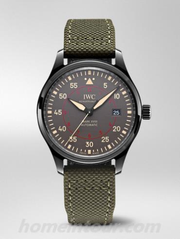 万国IW324702男表飞行员系列-绿色表带/表径41mm