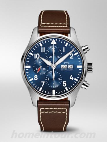 万国IW377714男表飞行员系列-棕色表带/表径43mm