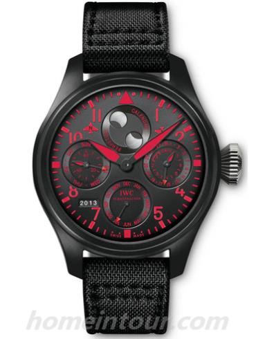 万国IW502903男表飞行员系列-黑色表带/表径48mm