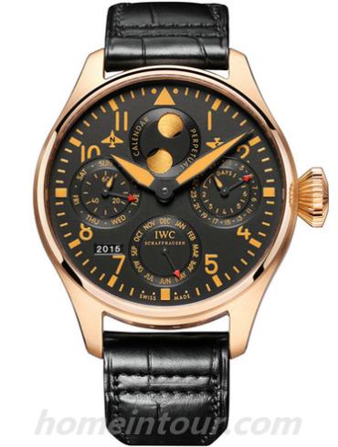 万国IW502638男表飞行员系列-黑色表带/表径46mm