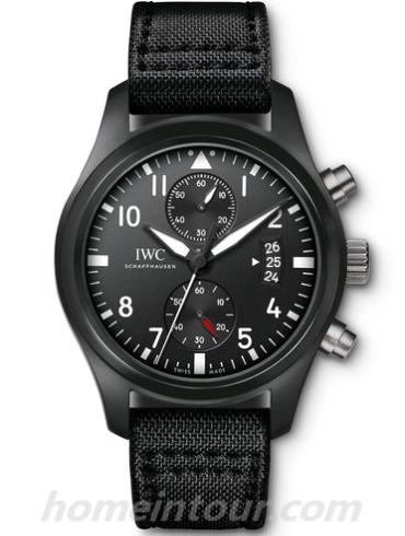 万国IW388007男表飞行员系列-黑色表带/表径46mm