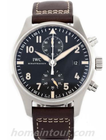 万国IW387808男表飞行员系列-棕色表带/表径43mm