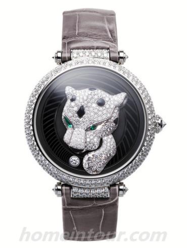 卡地亚HPI01105女表创意宝石腕表系列-淡紫色表带/表径40mm