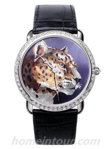 卡地亚HPI01158男表Ronde louis系列-黑色表带/表径42mm