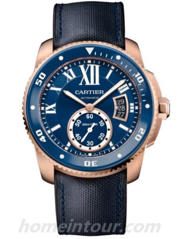 卡地亚WGCA0009男表卡历博Calibre系列-蓝色表带/表径42mm