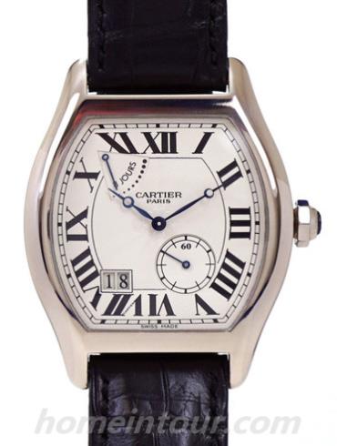 卡地亚W1545951男表Tortue系列-棕色表带/表径&#8211;