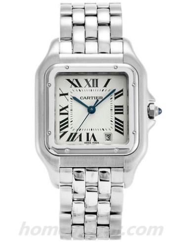 卡地亚W25054P5女表坦克Tank系列-银色表带/表径&#8211;