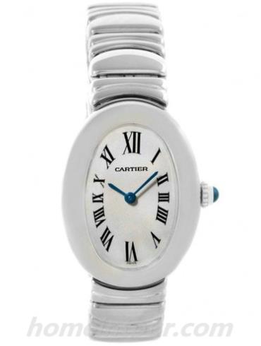 卡地亚W15133L2女表Baignoire系列-银白色表带/表径&#8211;