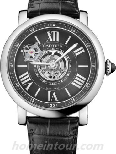 卡地亚W1556221男表Rotonde系列-黑色表带/表径47mm