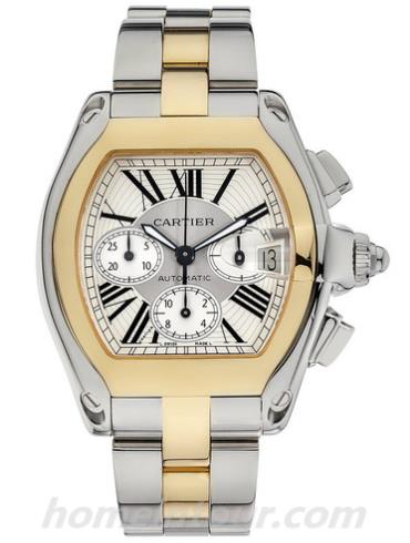 卡地亚W62027Z1男表Roadster系列-间金表带/表径44.3mm