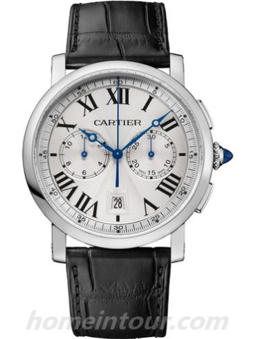 卡地亚WSRO0002男表Rotonde系列-黑色表带/表径40mm