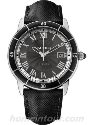 卡地亚WSRN0003男表RONDE CROISIèRE DE CARTIER-黑色表带/表径42mm