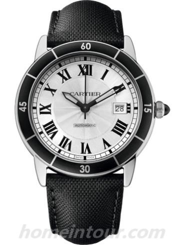 卡地亚WSRN0002男表RONDE CROISIèRE DE CARTIER-黑色表带/表径42mm