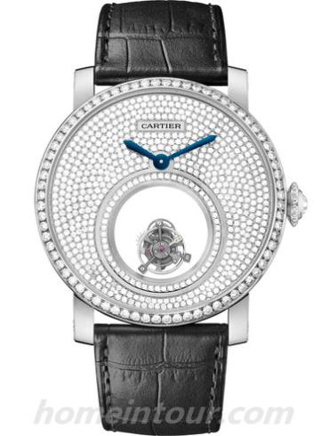 卡地亚HPI00588男表Rotonde系列-黑色表带/表径45mm