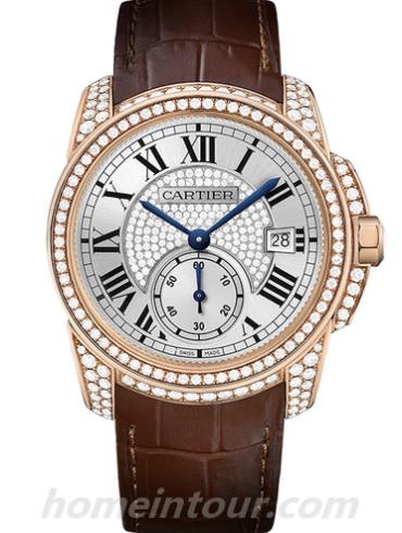 卡地亚WF100015男表卡历博Calibre系列-深棕色表带/表径38mm