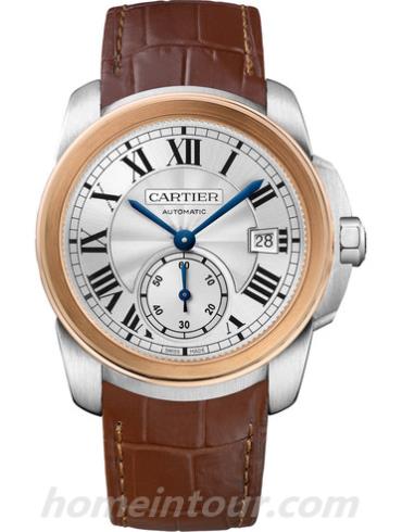 卡地亚W2CA0002男表卡历博Calibre系列-深棕色表带/表径38mm