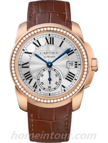 卡地亚WF100013男表卡历博Calibre系列-深棕色表带/表径38mm