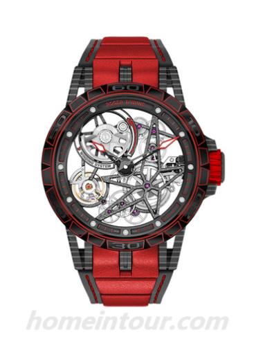 罗杰·杜彼RDDBEX0573男表Excalibur王者系列-红色/黑色表带/表径45mm