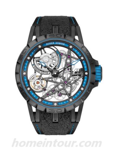 罗杰·杜彼RDDBEX0575男表Excalibur王者系列-黑色表带/表径45mm