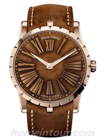 罗杰·杜彼RDDBEX0498男表Excalibur王者系列-深褐色表带/表径42mm
