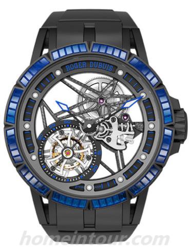 罗杰·杜彼RDDBEX0529男表Excalibur王者系列-黑色表带/表径45mm