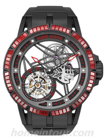 罗杰·杜彼RDDBEX0530男表Excalibur王者系列-黑色表带/表径45mm